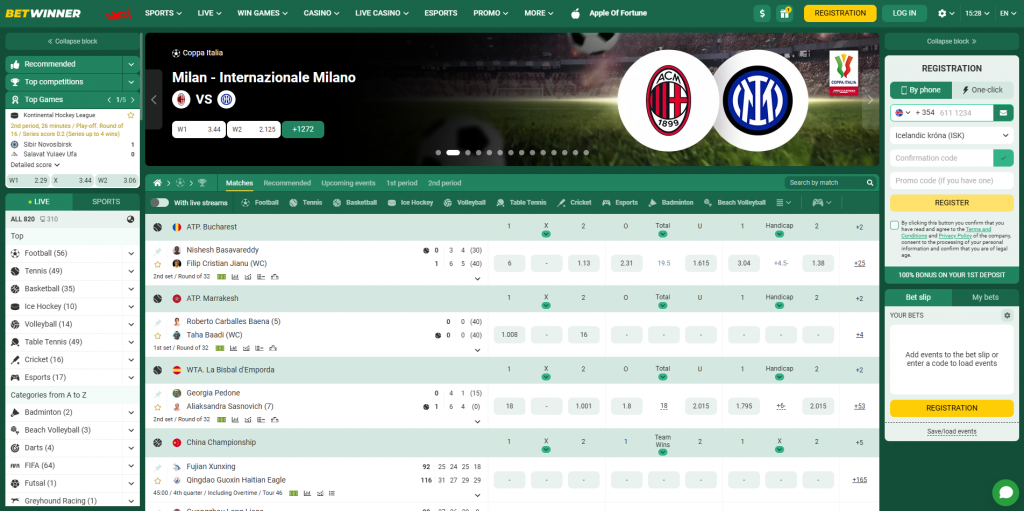 Betwinner apuestas